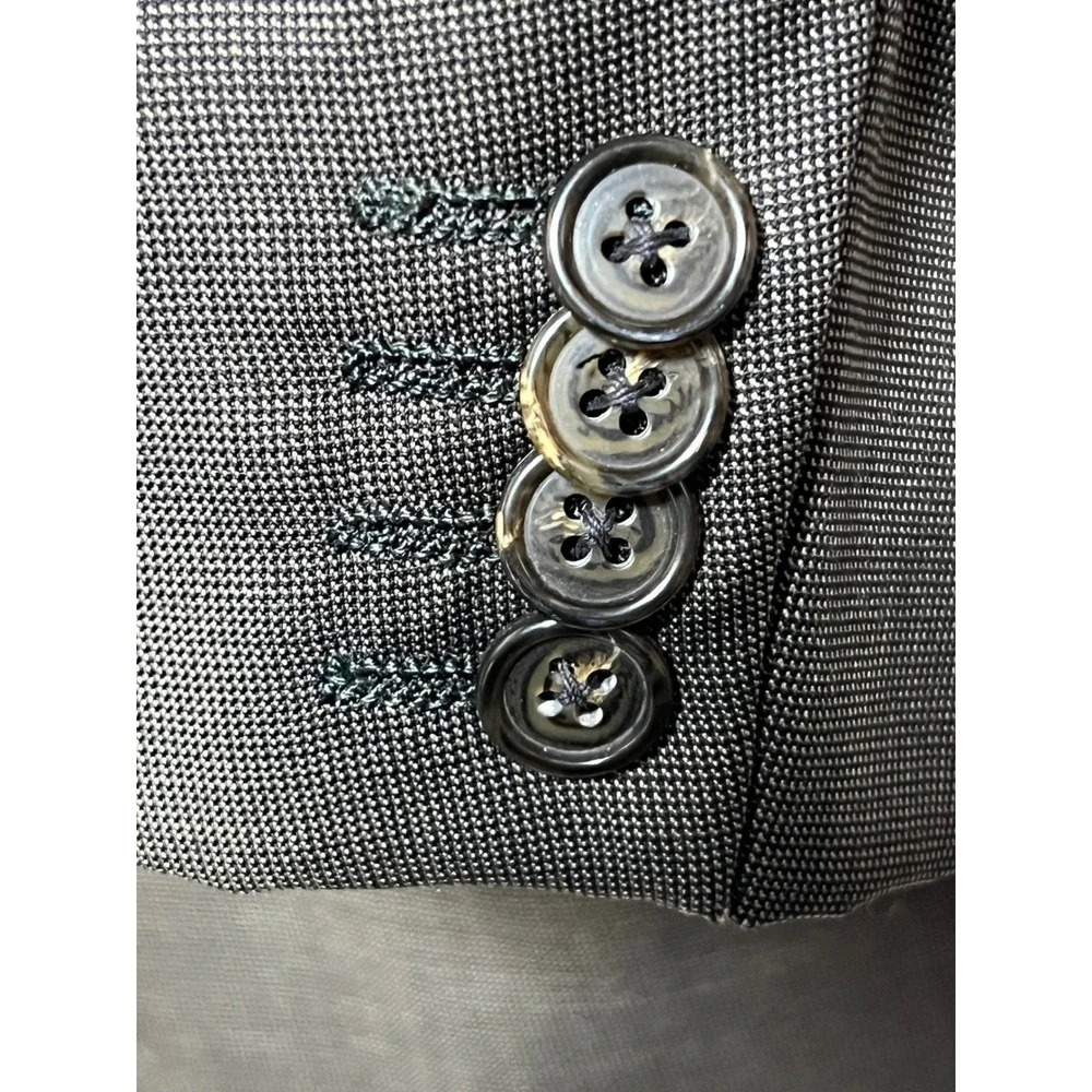 Ermenegildo Zegna Mens Blazer Super 100s Wool 46 Gray 3-Button Sport Coat Jacket